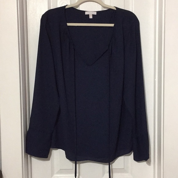 Marybelle Tops - Marybelle womens navy blouse plus 1X (G)